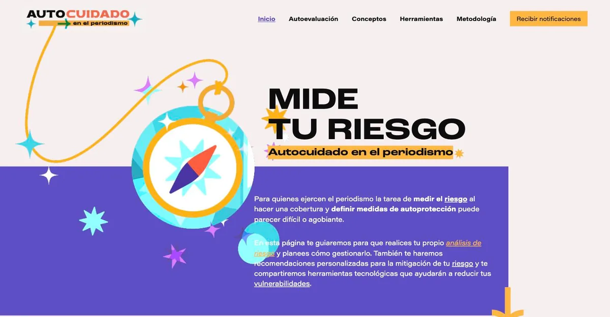Screenshot of the Self-Care in Journalism site