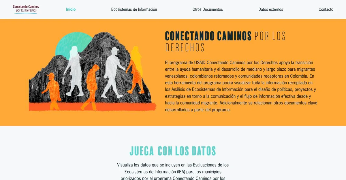 Screenshot of the Conectando Caminos por los Derechos site